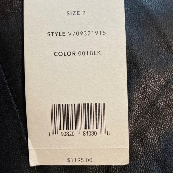 Vince NEW Pleat Front Tapered Leather Trousers Black Size 2 - Picture 5 of 11